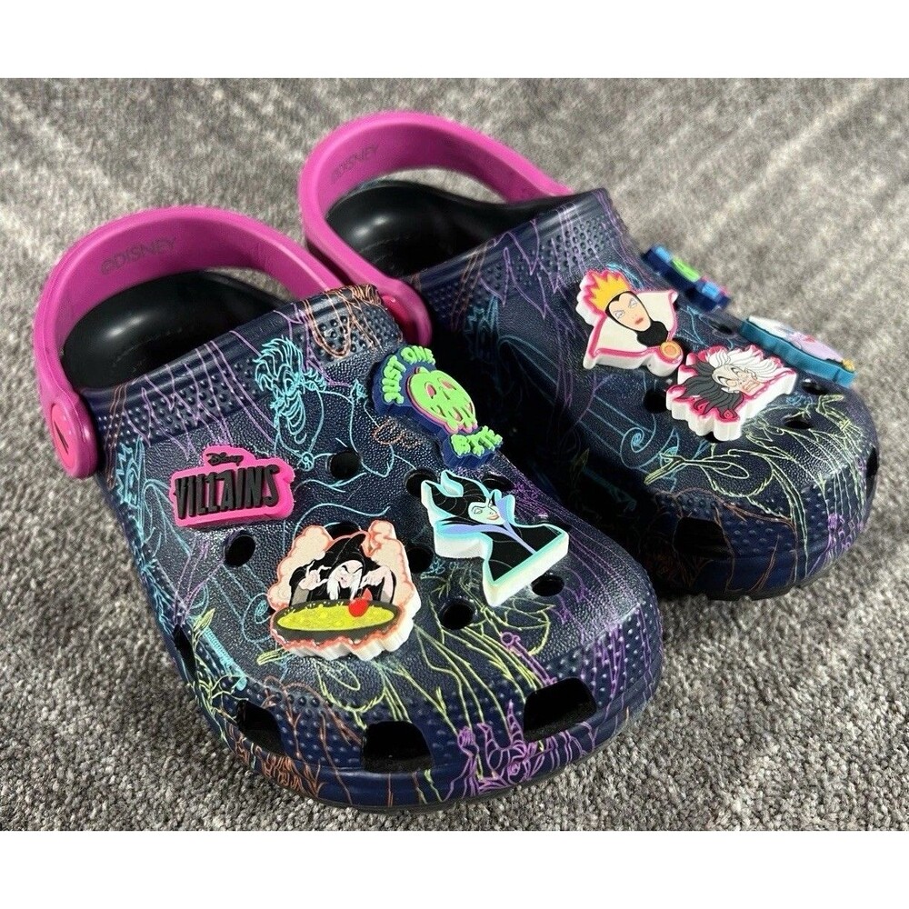 Crocs Disney Villains Slip On Shoes w/Charms Size C 12